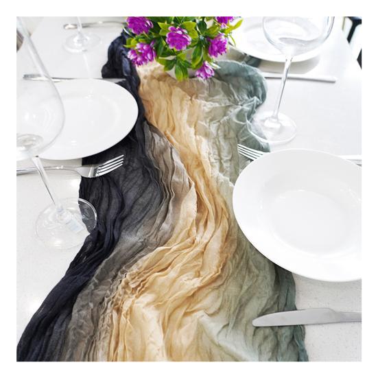 Cheesecloth Table Runner Bohemian Table Runner Farmhouse Table Runner for Wedding Holiday