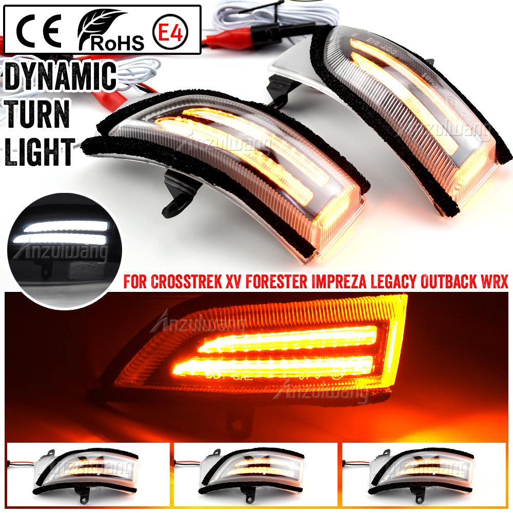 

1Pair Dynamic Side Mirror Blinker Repeater Light Turn Signal Lamp for Subaru Crosstrek Outback Forester WRX STI Impreza Legacy Dynamic Crystal