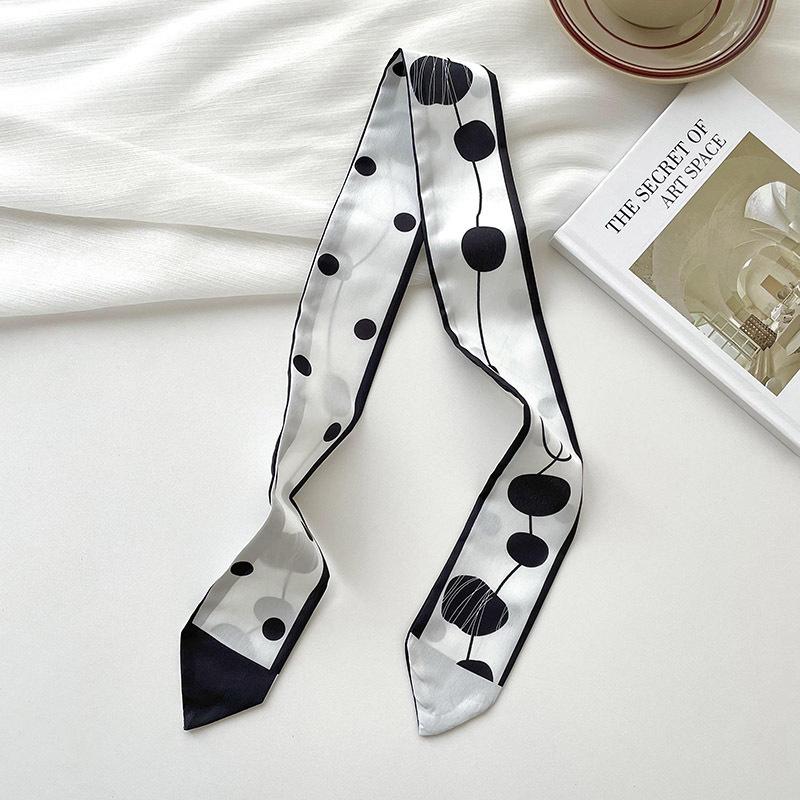 New Luxury Brand Model Small Silk Scarf Women Hair Band Bag Handbag Handle Ribbon Scarf Band Neck Scarves Neckerchief