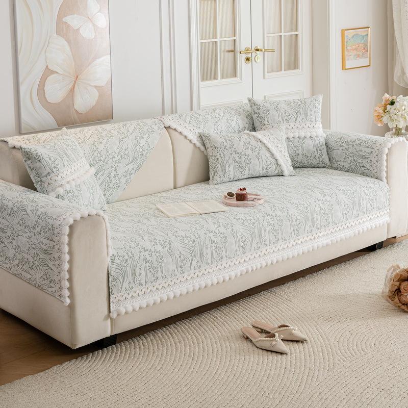 Light French Sofa Cushion Universal In All Seasons  New Non-Slip Seat Cushion Straight Row Leather Sofa Special Cover Cover Cloth Towel