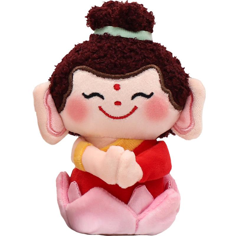 Cultural and Creative Series Lotus Little Buddha Doll Pendant Cartoon Cute Buddha Companion Good Luck Plush Toy Bag Hanging Decoration