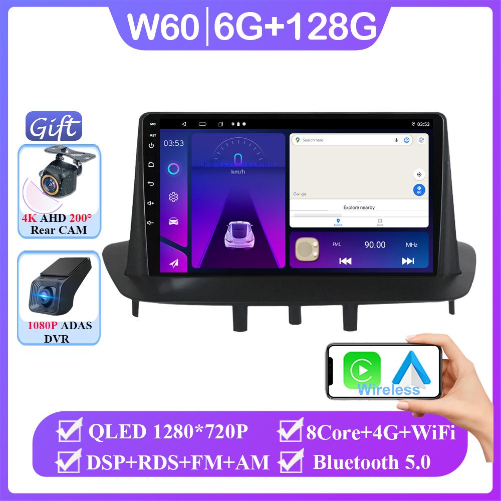 Car Radio Multimedia Play For Renault Megane 3 Fluence Samsung SM3 2008 - 2014 Android 14 Wireless Carplay DSP 48EQ No 2 Din DVD