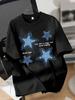 Summer Fashion Four Star Art Pattern Harajuku Print Art Tee Casual Sweetheart Everyday Top Women's T-Shirt Breathable Round Neck