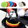 Car Waxing & Polishing Sponge Set - 8-Piece, 3-7 Inch Pads & Wool Disc