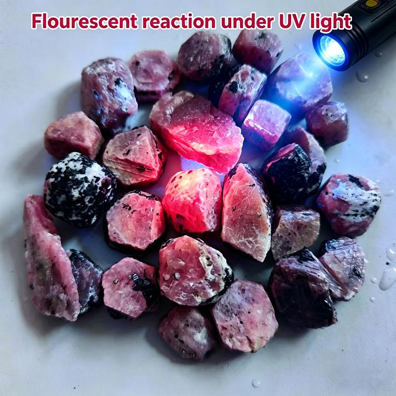 Natural Red Corundum Stone for Jewelry Making UV Fluorescence Reaction Real Ruby Precious Stone Specimen Mineral Healing Stones Decoration Stone
