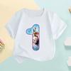 Frozen Elsa and Anna Princess Digital Bow Print Children's T-Shirt, Age 1-9, Birthday