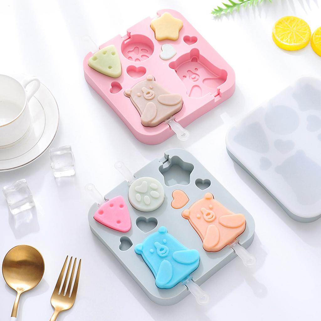 Reusable Silicone Ice for Pop Mould Food Grade Ice Lolly Molds with Lid Ice Cream Mould DIY for Pop sicle Maker for Froz