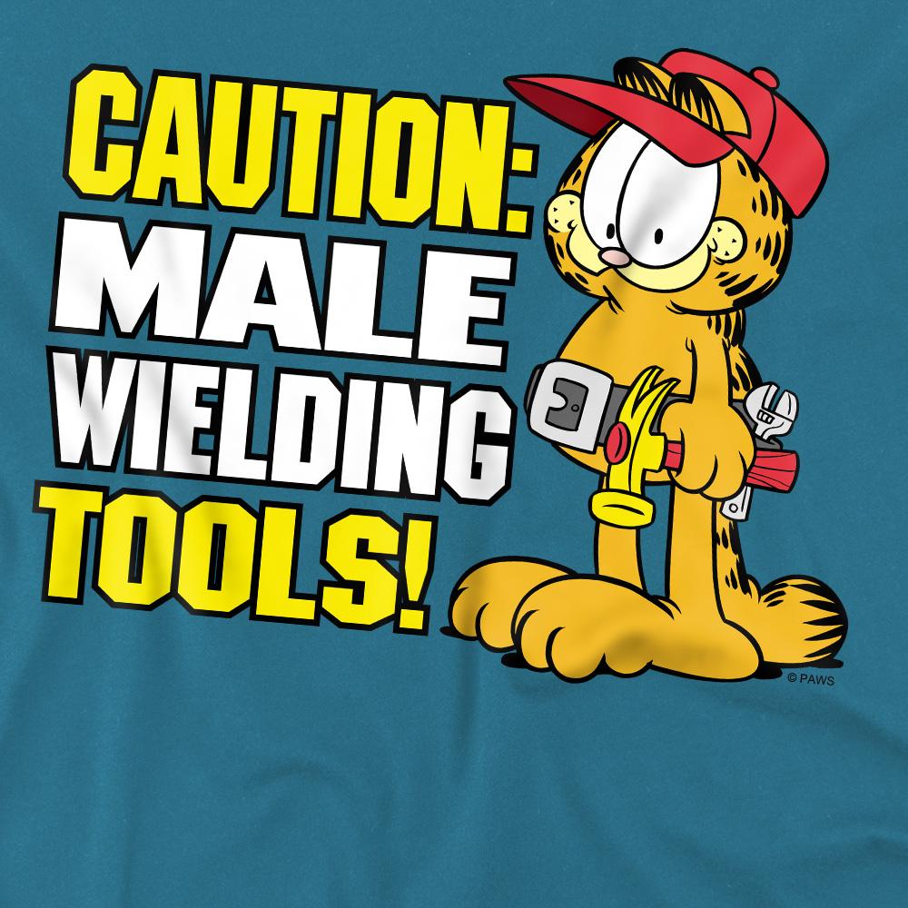 Garfield Mens Male Wielding Tools T-Shirt