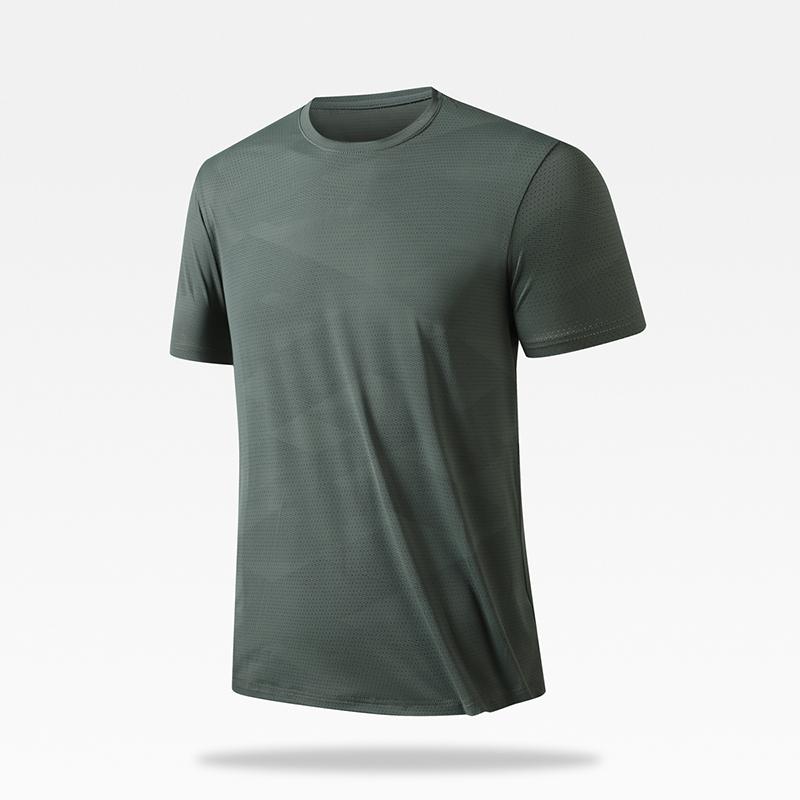 

Breathable Quick-drying Ice Silk T-shirt Men s Cool And Icy Short-sleeved Men s Outdoor Sports Running Couple Fitness Sports T-shirt XL армія зелений колір