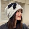 Korean Version with Velvet Bows Piled with Hats Autumn and Winter New Lazy Wool Hat Windproof Warm Cold Hat Showing Face-showing Hat