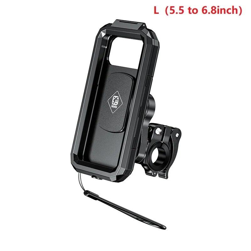 Waterproof Motorcycle Phone Holder Moto Bike Handlebar Mirror Mount for 4.7-6.8 Inch Cellphone Cycling Stand with Touch Screen