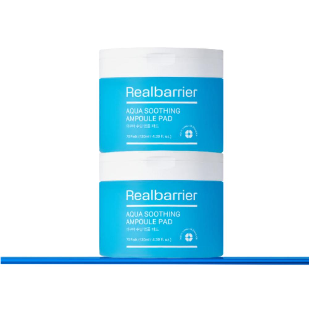 

Real Barrier Aqua Soothing Ampoule Pad 70 Sheets (Pack of 2) - Instant Cooling & 10-Layer Hyaluronic Hydration
