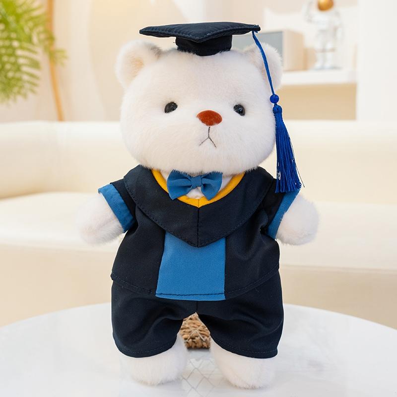 30cm High Quality Graduation Dr.Bear Plush Toy Cute Teddy Bear Soft Doll Boys Girls Students Graduation Gift Can Change Posture