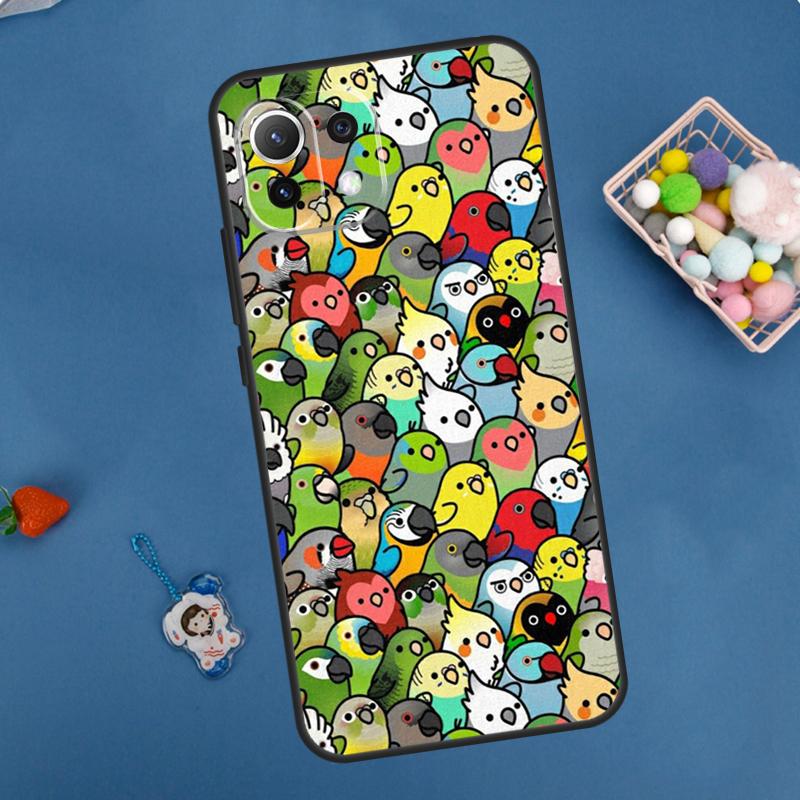 

Cartoon Cockatiel Collage Case For Xiaomi 13 14 15 Ultra 11T 12T 13T 14T Pro POCO X7 Pro X3 X5 X6 M6 F5 F6 Pro Cover POCO F5 Pro