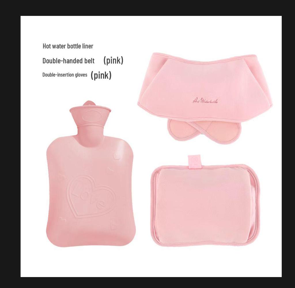 Portable High-Density PVC Hot Water Bag with Plush Cover - Explosion-Proof Winter Hand Warmer