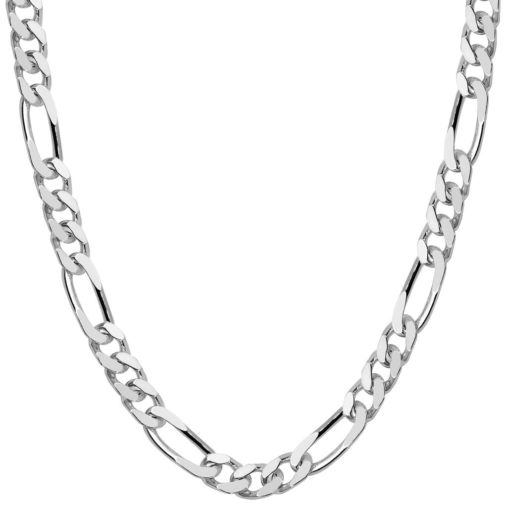 Gin no Silver 925 Figaro Long Chain Necklace for Men and Chain Only [Shinjuku Kura] Chain, Approx. 5.1mm Wide, 45-60cm (60cm), Women, Simple,