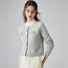 PALUOPO Women's Embroidered Cashmere Crew Neck Cardigan