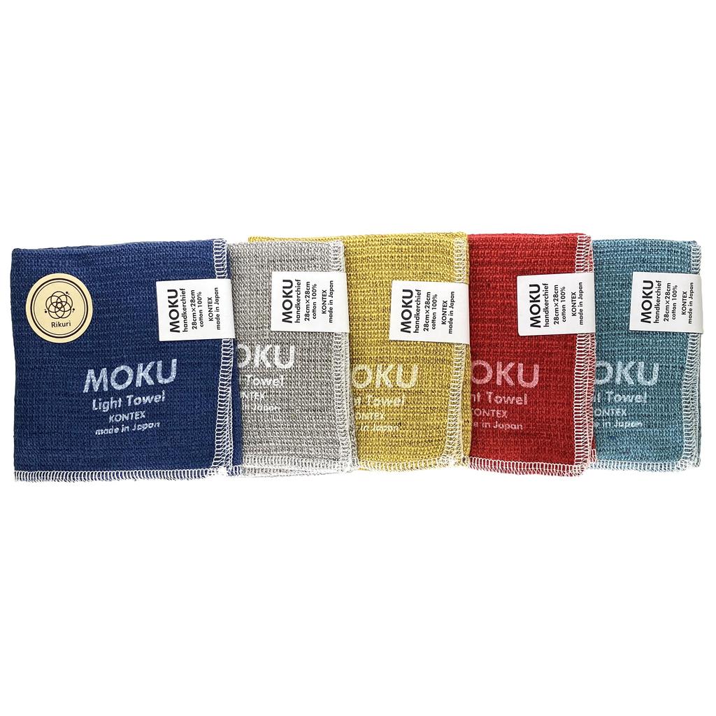 MOKU and Perfect for Gifts and Thank You Gifts [Rikuri] [Contex] Handkerchiefs, 5-Piece Set, Thin, Quick-Drying, Stylish, Absorbent, (Showa Retro)