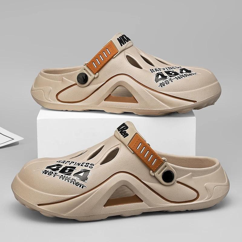 2024 New Men Sandals Casual Shoes EVA Lightweight Slippers Color Match Shoes Summer Beach Hot Sale Brand Clogs Zapatos Hombre