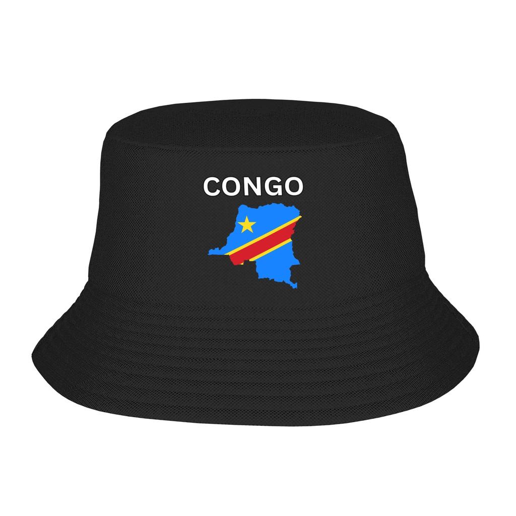 Republic Of Congo Congolese Flag Bucket Hats for Women Unisex Travel Bob Hats for Vacation Caps