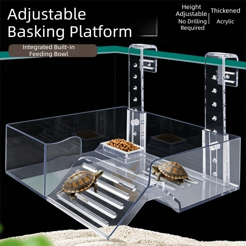 Suction Cup Turtle Floating Platform Height Adjustable Reptile Ramp  Turtle Tank