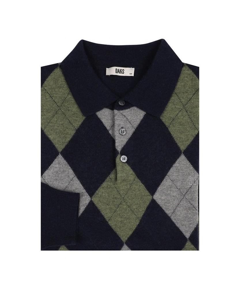 Dagseusyeocheu 100% Wool Argyle Collar Knit_Dlw1Swtl102N1
