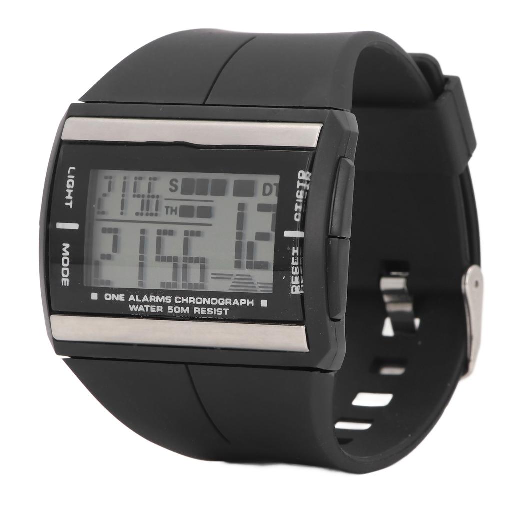 Gummiarmband Sportuhr 7 LED 50m Wasserdicht Wochen-Datumsanzeige Outdoor-Sport Armbanduhr für Jungen