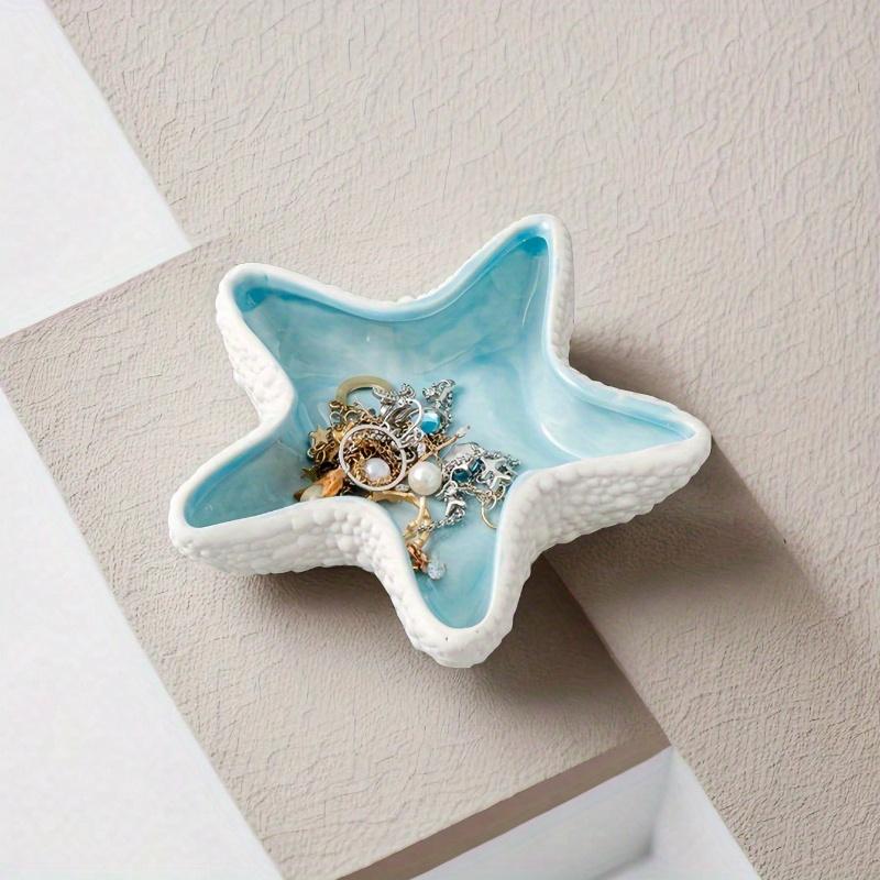Seaside Blue Starfish Jewelry Plate Valentine Day