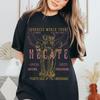 100% Baumwolle Damen T-Shirt Göttin Hekate Distressed Band Print T-Shirt Hip Hop Grafik Top Vintage Kurzarm Streetwear