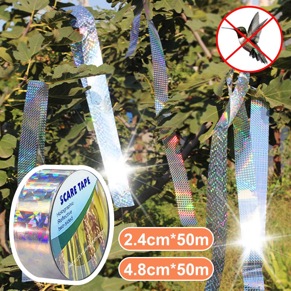 Bird Scare Tape Reflective Bird Tape Double Side Bird Repellent Flash Tape for Scare Pigeon Gulls Crows for Garden Farm