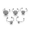 10Pcs/Lot 4-10mm Stainless Steel Adjustable Ring Settings Base Round Cabochons Cameo Settings for DIY Jewelry Making Accessories