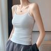 Sommerliches Damen-Camisole-Top mit ärmelloser Innenschicht und Unterschicht, dünnes Oberteil mit schmaler Passform und schöner Rückseite