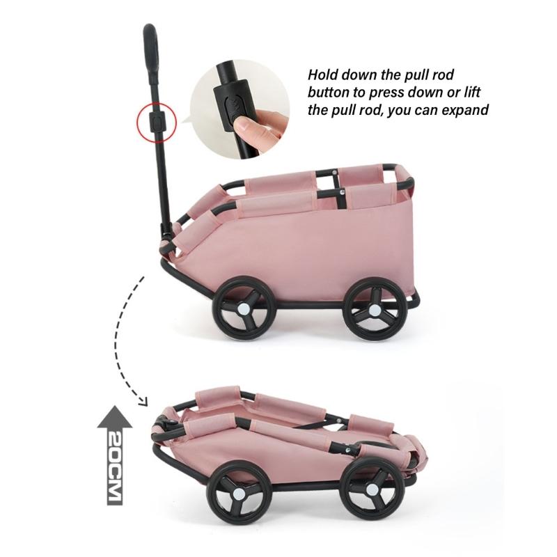 Cats-in-bag Carriers for Puppies Carry Cart Outdoor Travel Shoulder Carriers Sightseeing Bag Trolley Wheel