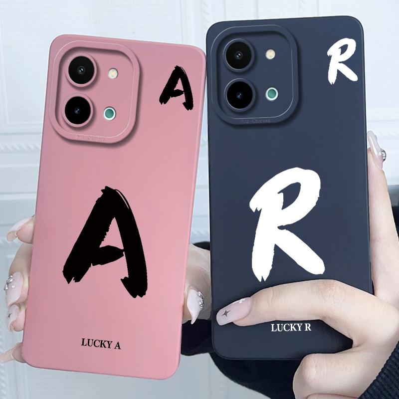 For Vivo Y28 4G Case Simple Letters Full Protection Back Cover For Vivo Y 28 Funda Soft Liquid Silicone Anti Drop Phone Shell