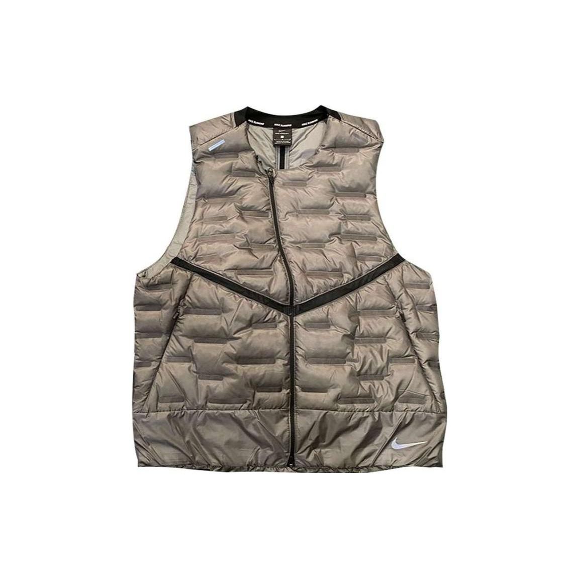 

Nike Solid Color Brand Print Logo Zip Round Neck Vest Men vest Gray CU7798-084 XL
