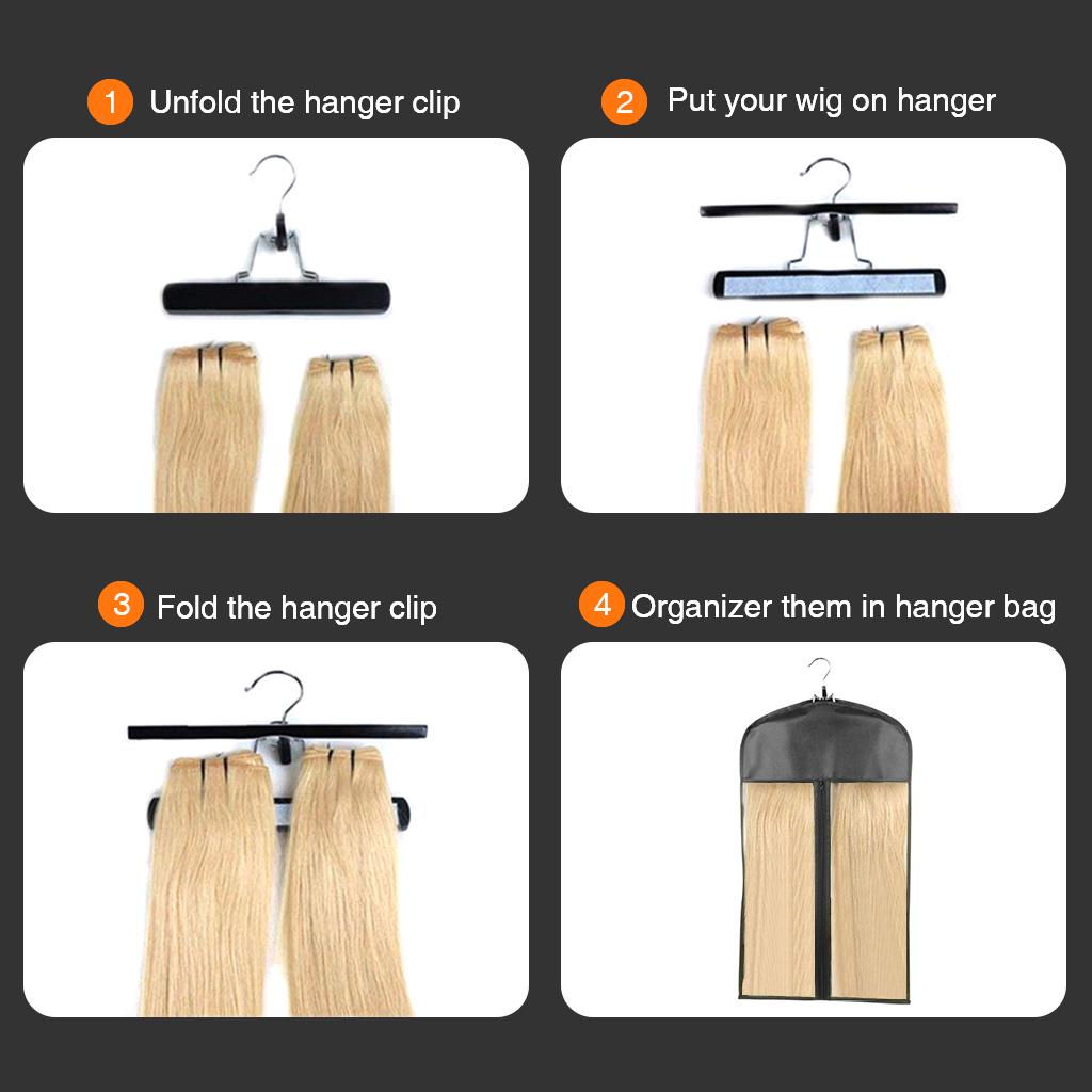 Buy Dustproof Hair Extensions Wig Storage Bag Holder Case Protector+Hanger  Black at affordable prices — free shipping, real reviews with photos — Joom