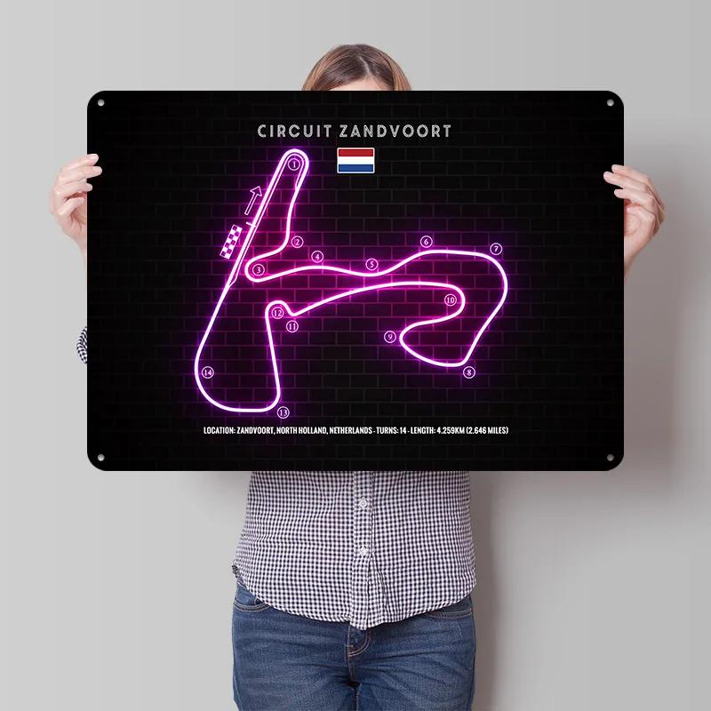 Circuit Zandvoort Poster Retro D Printed Metal Signs Customized Wall Hanging Gift for Home Decoration Aesthetic Wand Deko House