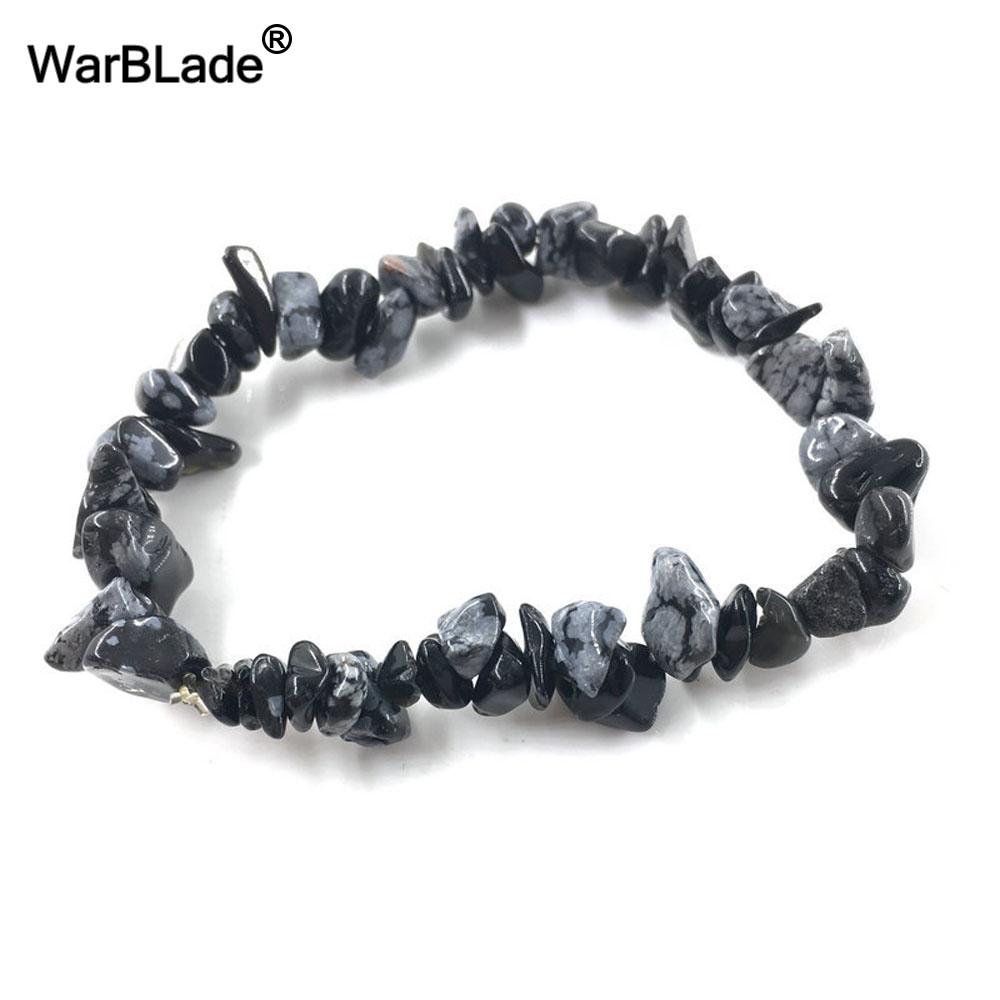 Natural Gemstone Chip Bracelet Amethyst Irregular Stone Beaded Stretch Bangle for Women