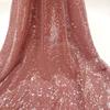 Tessuto di Pizzo Ricamato Full Paillettes Lucide Multicolore Materiale da Cucito Fai da Te per Abito da Sposa Tessuto Decorativo per Abbigliamento