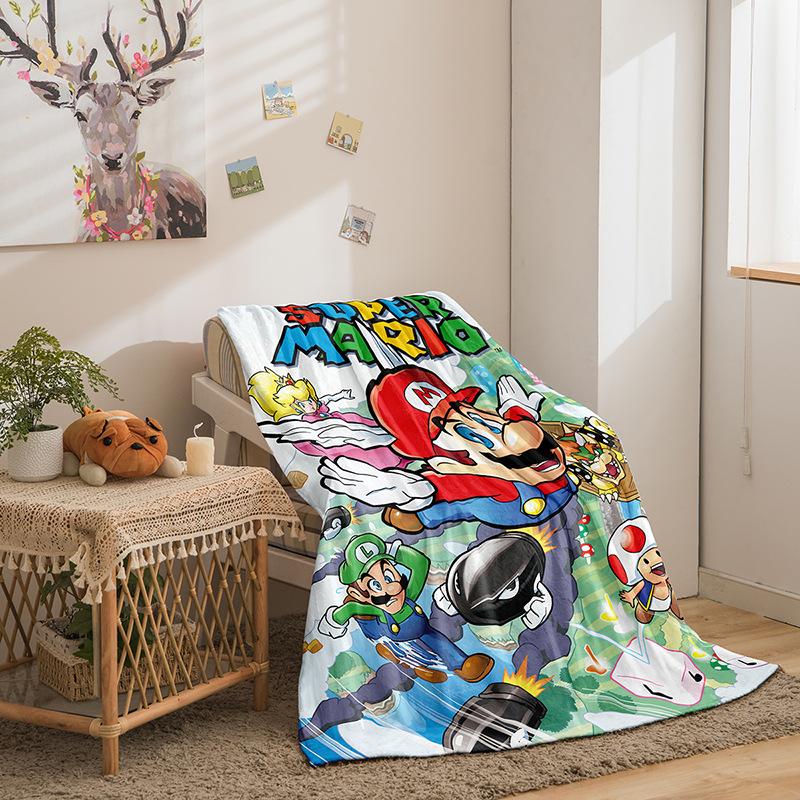 Cartoon Mario Double Sided Flannel 3D Digital Printed Blanket Blanket