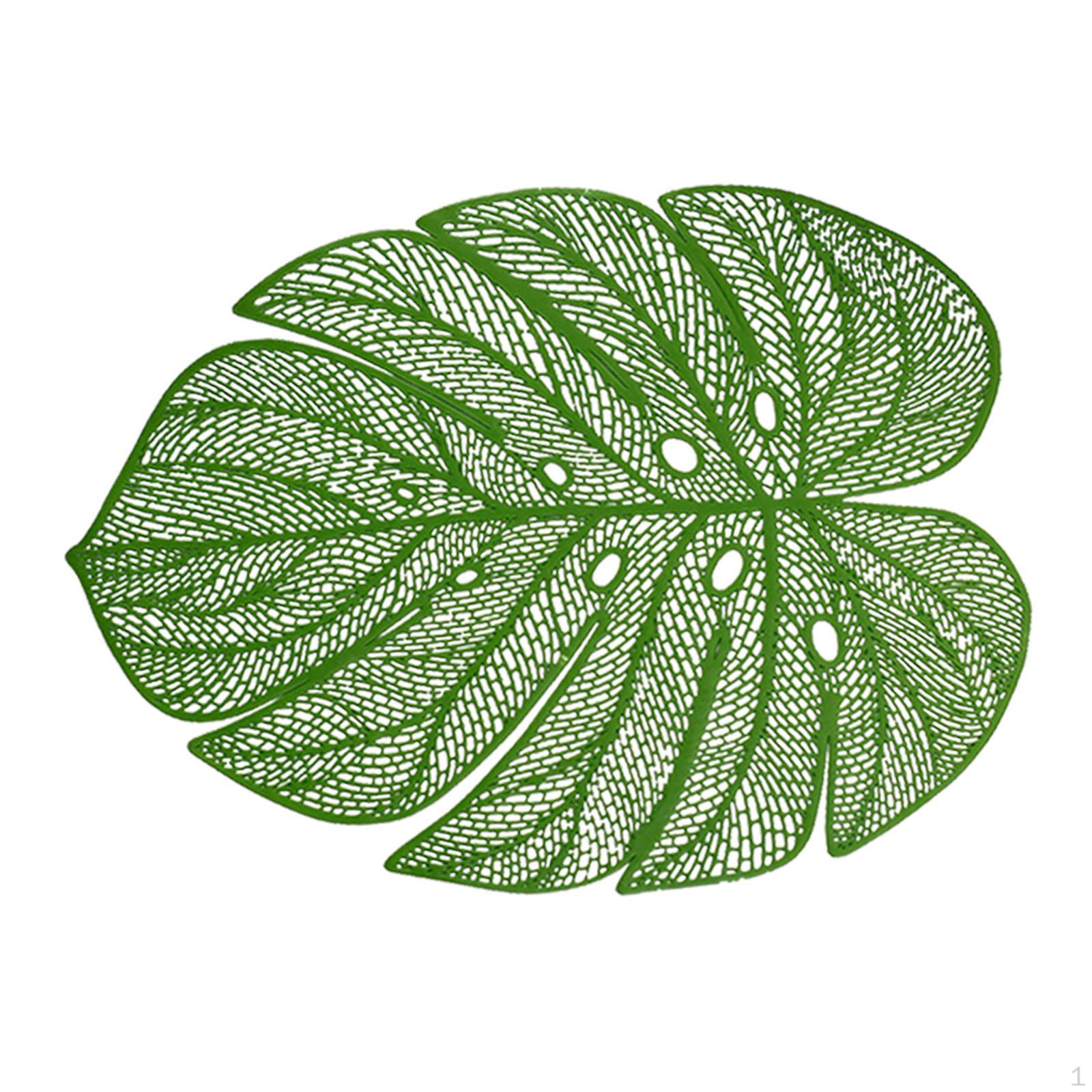 

Декоративная ПВХ-подложка для обеденного стола, в форме листа, теплоизоляционная, зелёный