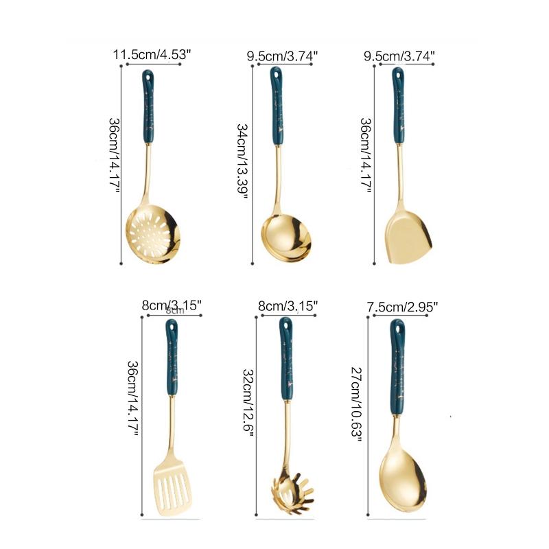 Electroplate Chef Utensil Set Cookware with Premium 201 Stainless Steel 4/6Pcs
