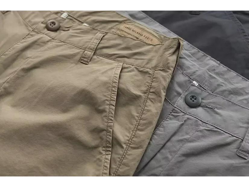 Men's Trendy Solid Color Casual Workwear Pants - Spring/Summer Loose Straight Nine-Point Trousers