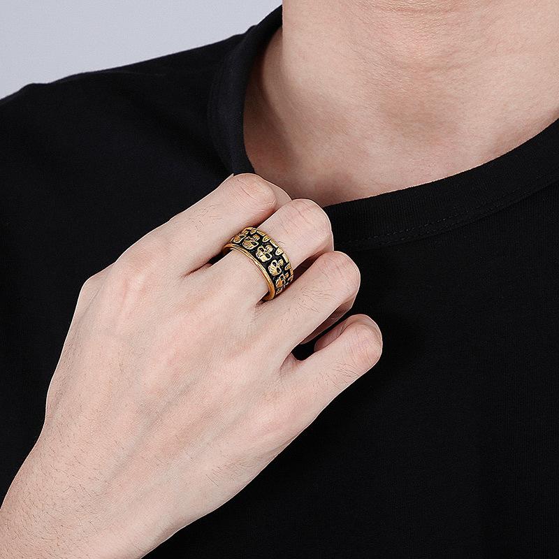Gothic Style Punk Retro Black Biker Ring Men Hiphop Rock Stainless Steel Skull Finger Rings Party Accessories Jewelry