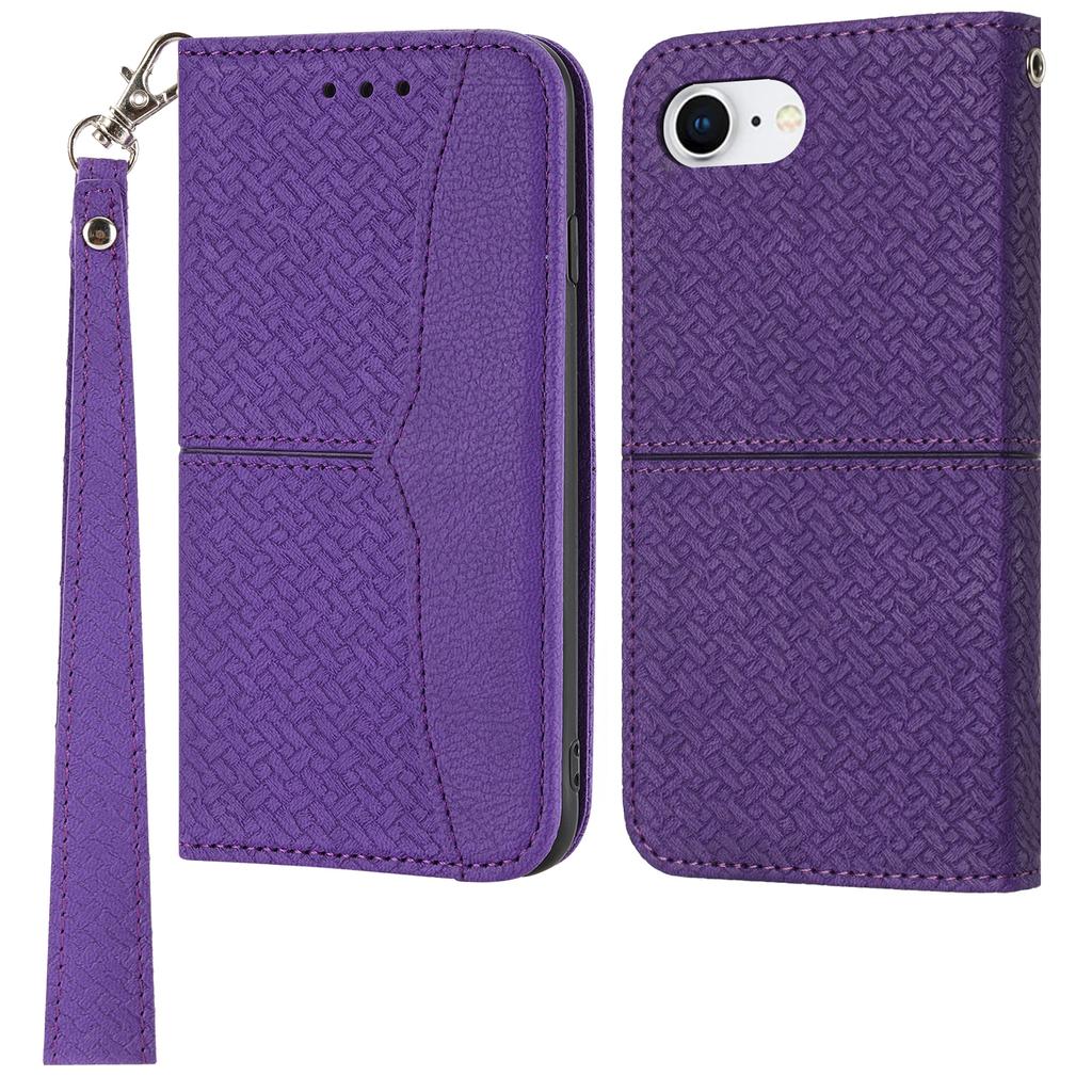 For iPhone 16e Case Woven Texture PU Leather Wallet Phone Cover
