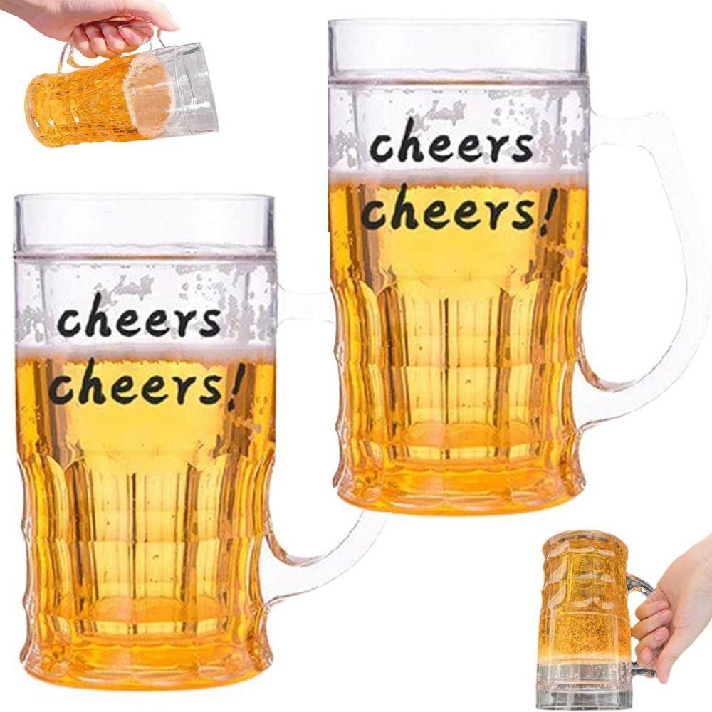 Realistic Look Fake Beer Bottle With Handles Prank Cup Novelty Fake Beer Mug Gift