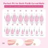 150 Pieces French Press On Nail Pre Applied Base Coat and Primer No Filing Needed for DIY Nail Art Salon Quality Nail