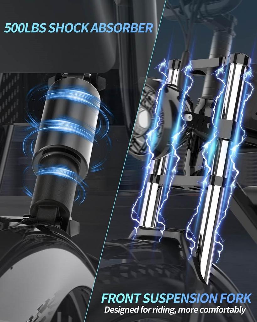 Ridstar Q20 Pro Off-road Electric Bike, 20*4 Inch Fat Tires, 2*1000W Motor, 52V 20AH Dual Battery, 34mph Max Speed