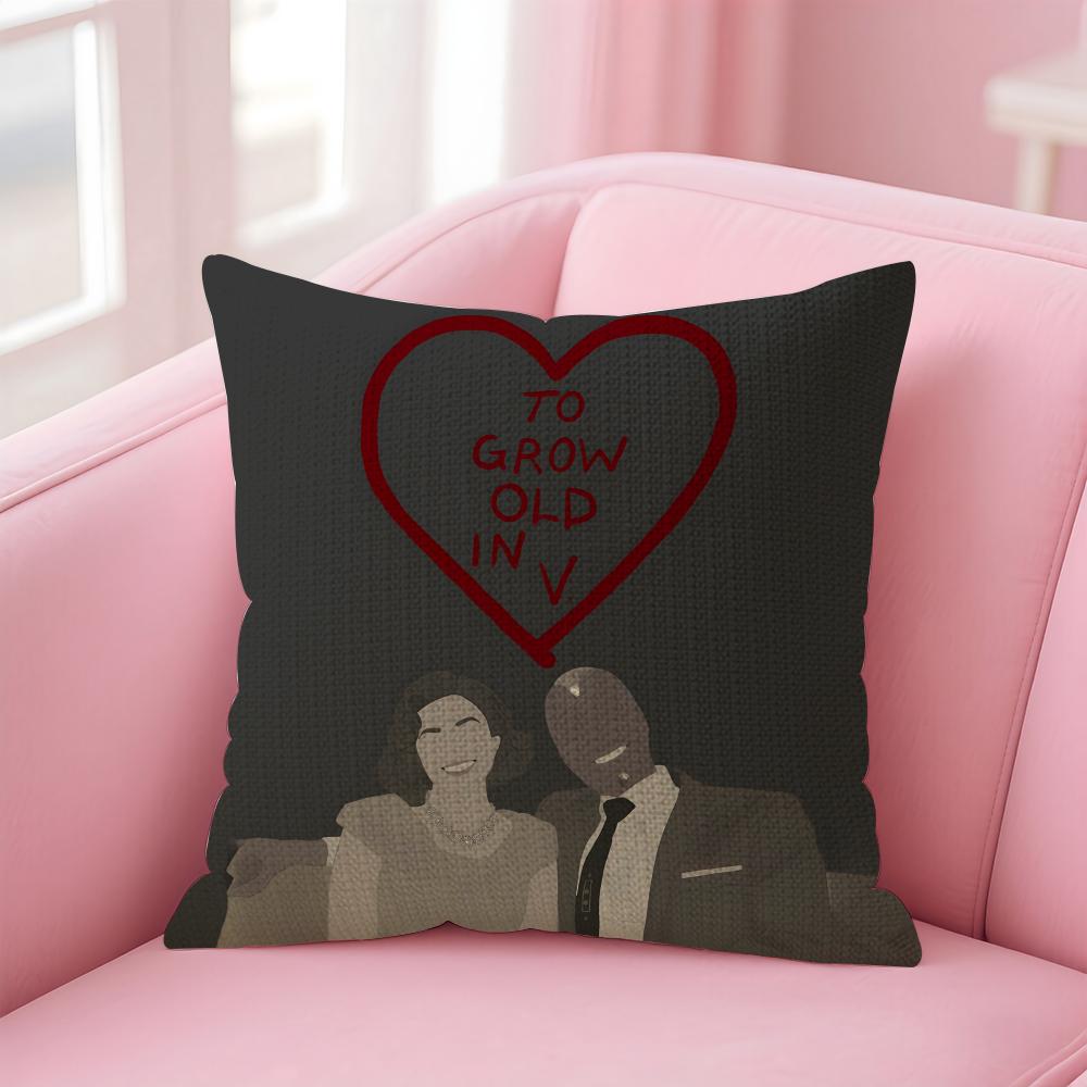 To Grow Old In WandaVision Cushion Cover Natural Linen Pillow Case DoubleSided Print Decorative Sofa Pillowcase Home Decor Gift 30x30cm