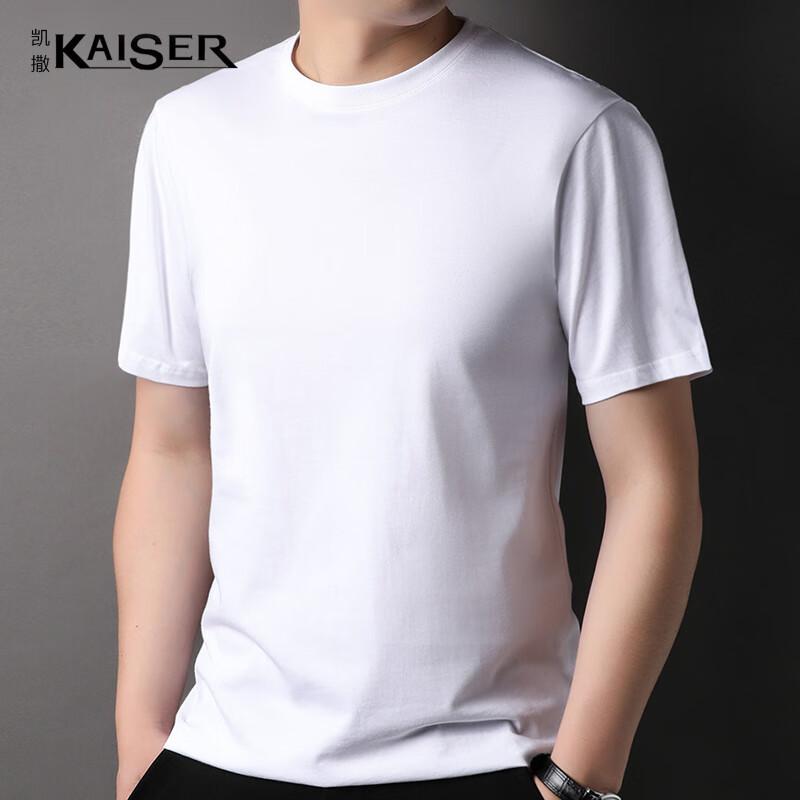 KAISER Men s 100% Cotton Round Neck Short Sleeve T-Shirt KS7002 L